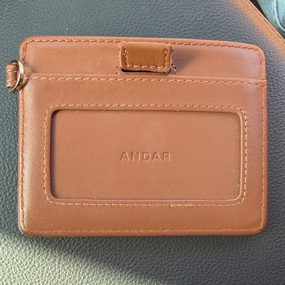 Andar Tan Leather Card Holder ID Wallet